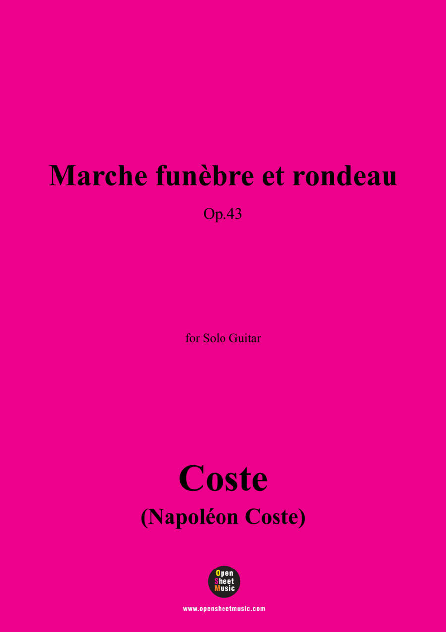 Coste-Marche funèbre et rondeau,Op.43,for Guitar Acoustic Guitar scores gallery preview page 1