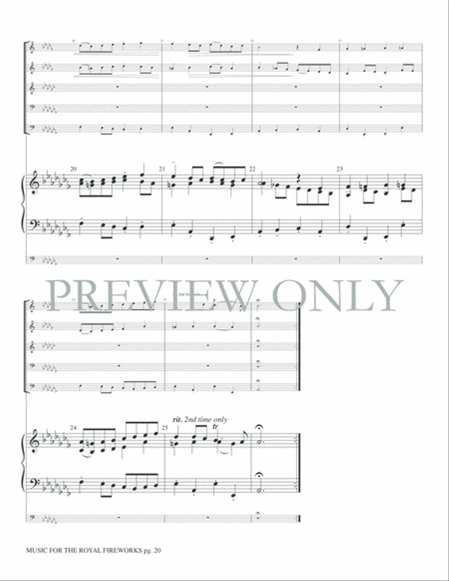 Music for the Royal Fireworks Brass Ensemble scores gallery preview page 22