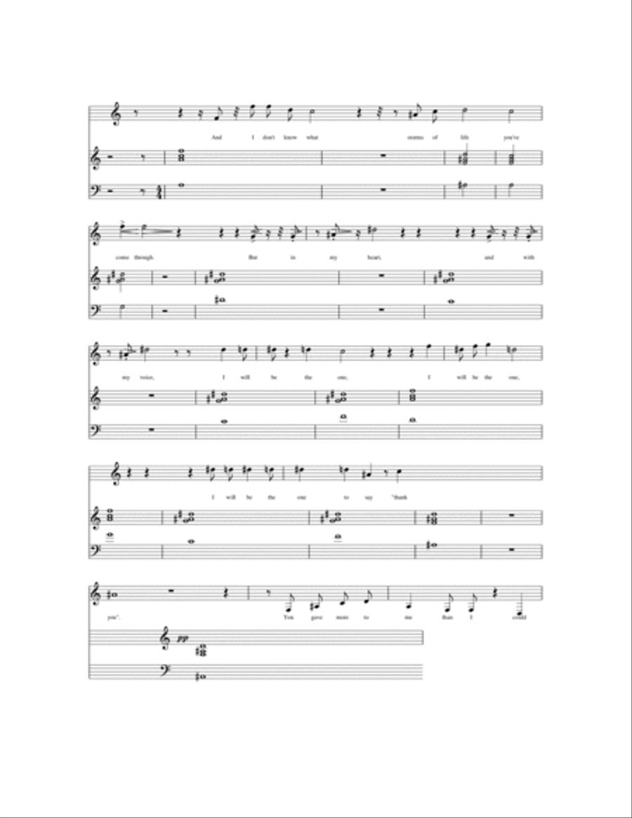 I Will Be The One To Say Thank You Piano, Vocal, Guitar scores gallery preview page 2