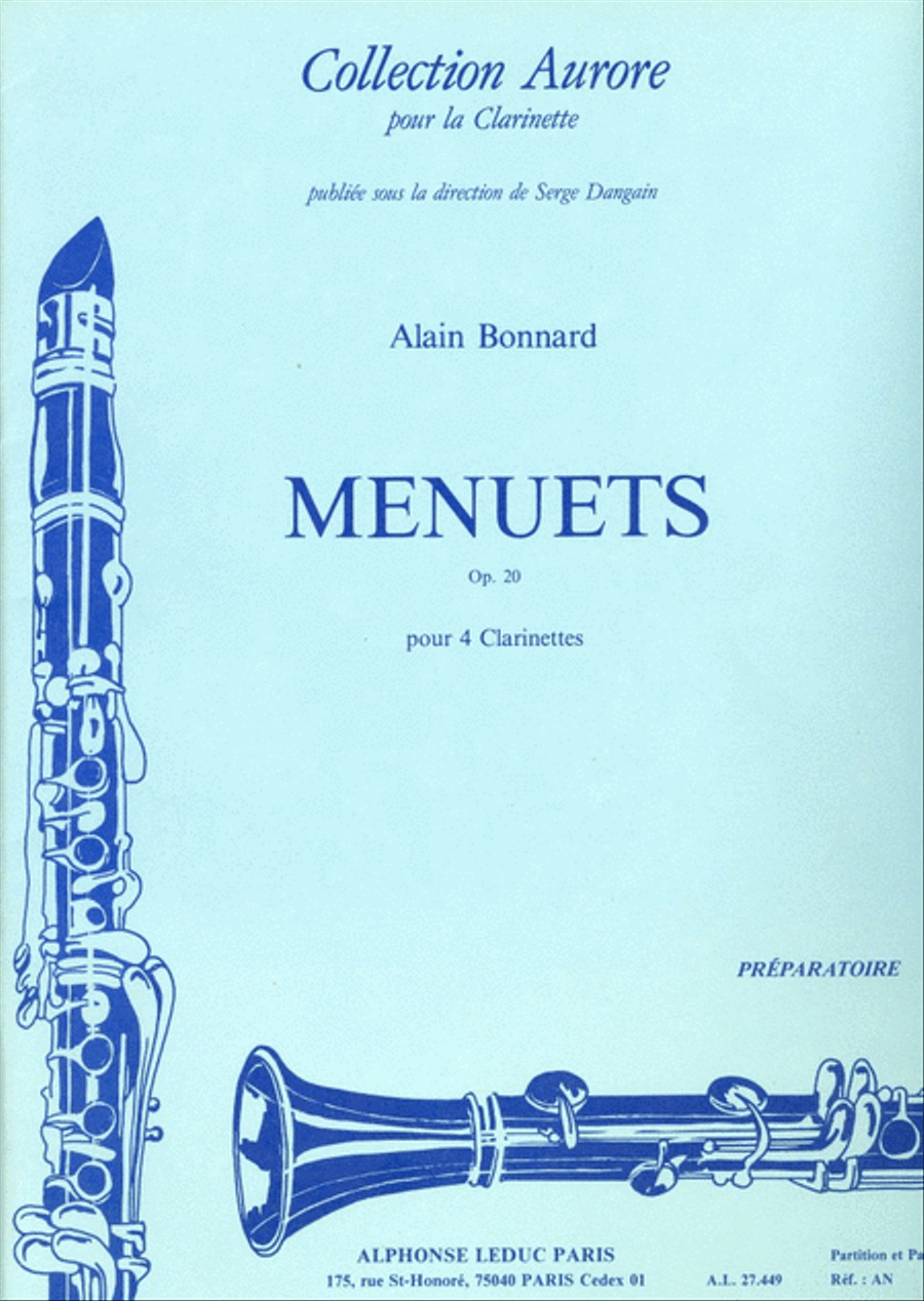 Menuets Op.20 (clarinets 4) Clarinet scores gallery preview page 1