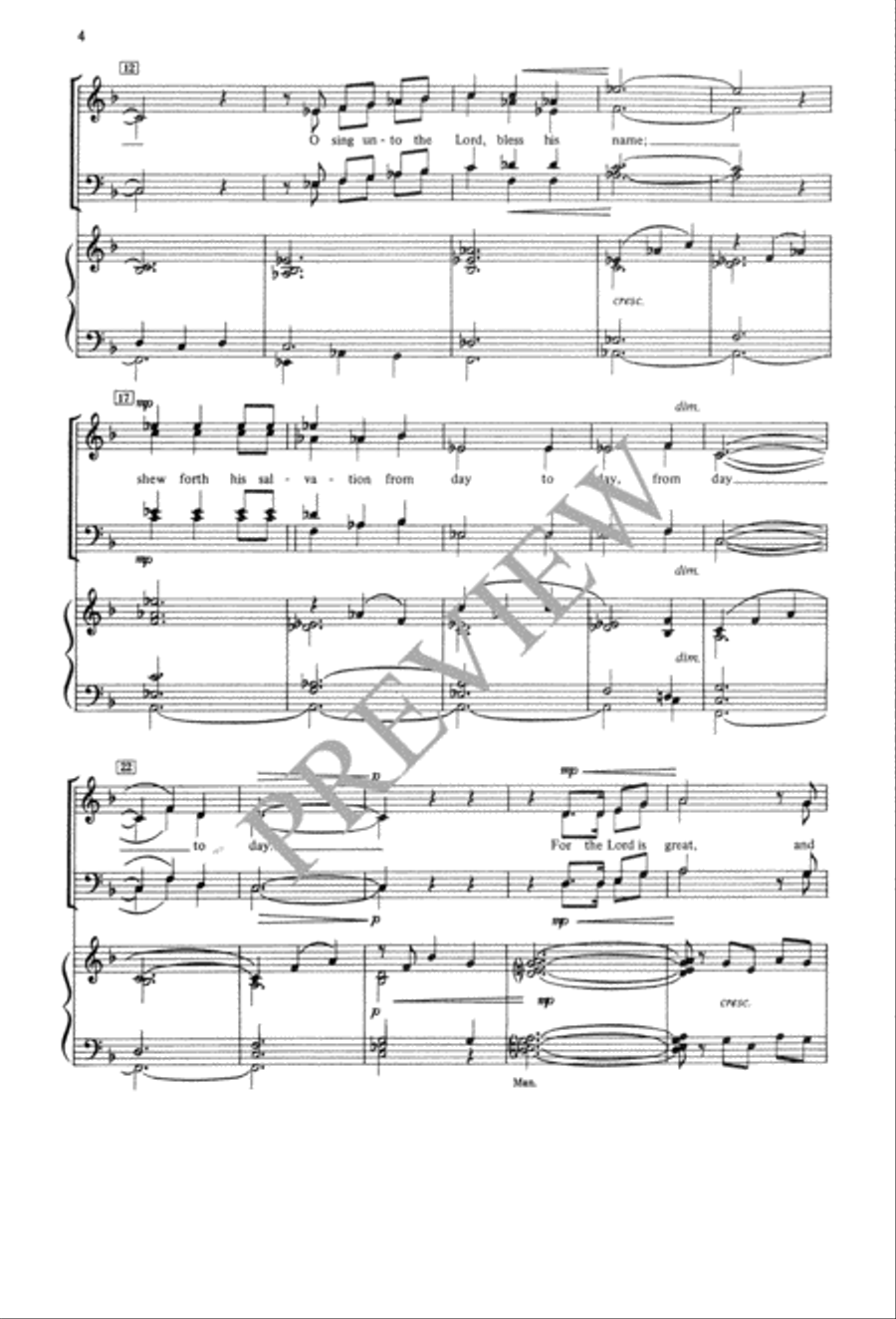 O Sing unto the Lord 4-Part scores gallery preview page 5