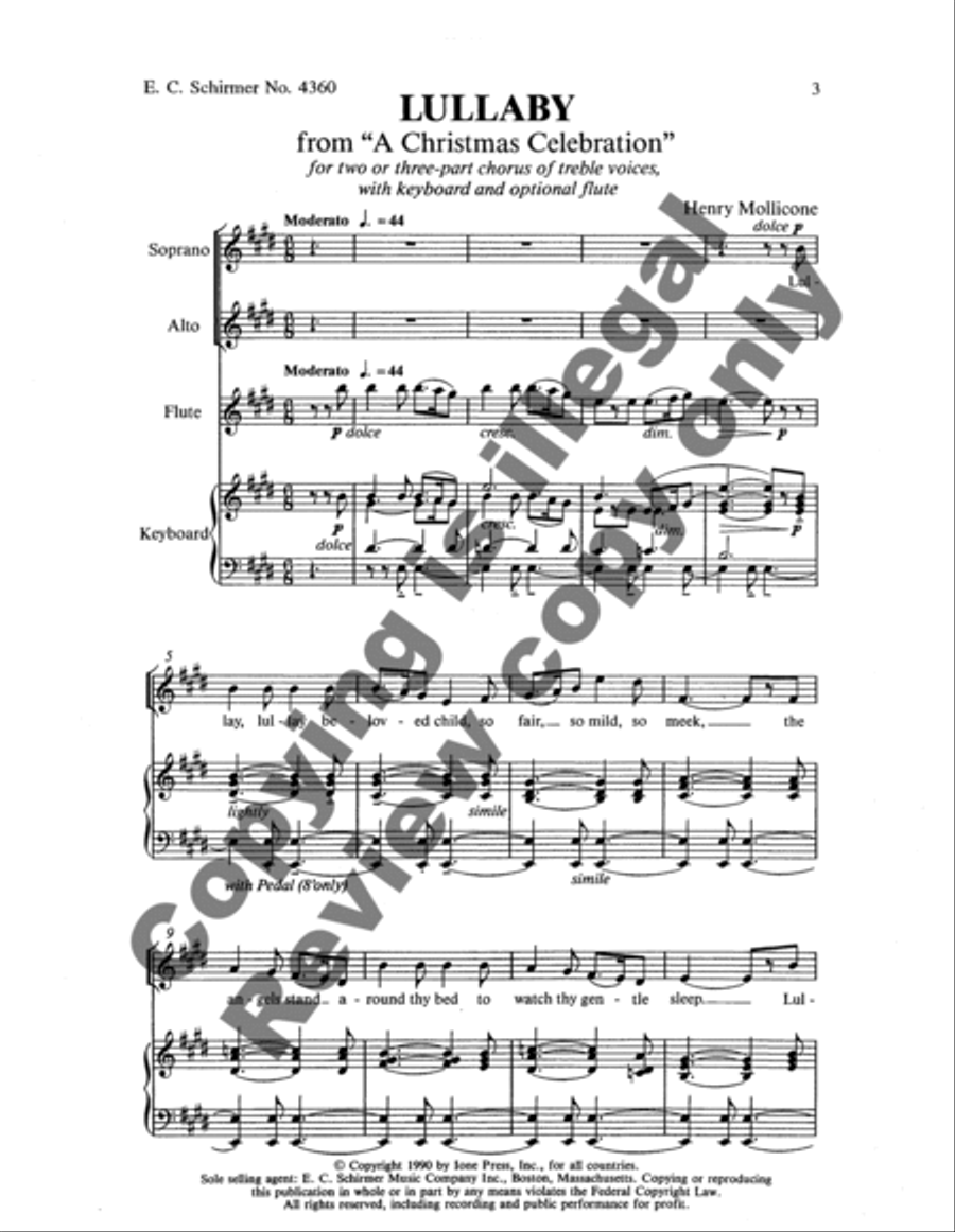 A Christmas Celebration: Lullaby 3-Part scores gallery preview page 6