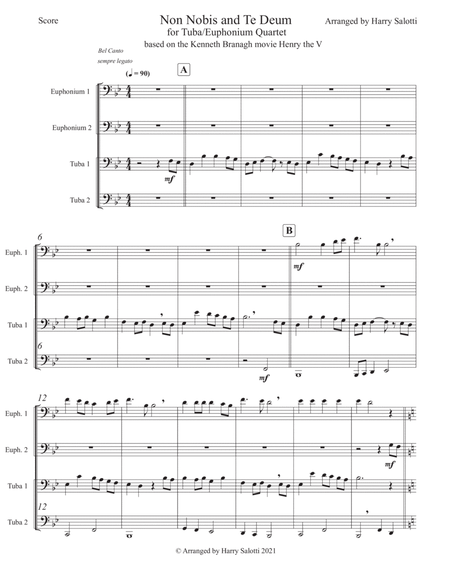 Non Nobis and Te Deum arranged for Tuba/Euphonium Quartet image number null