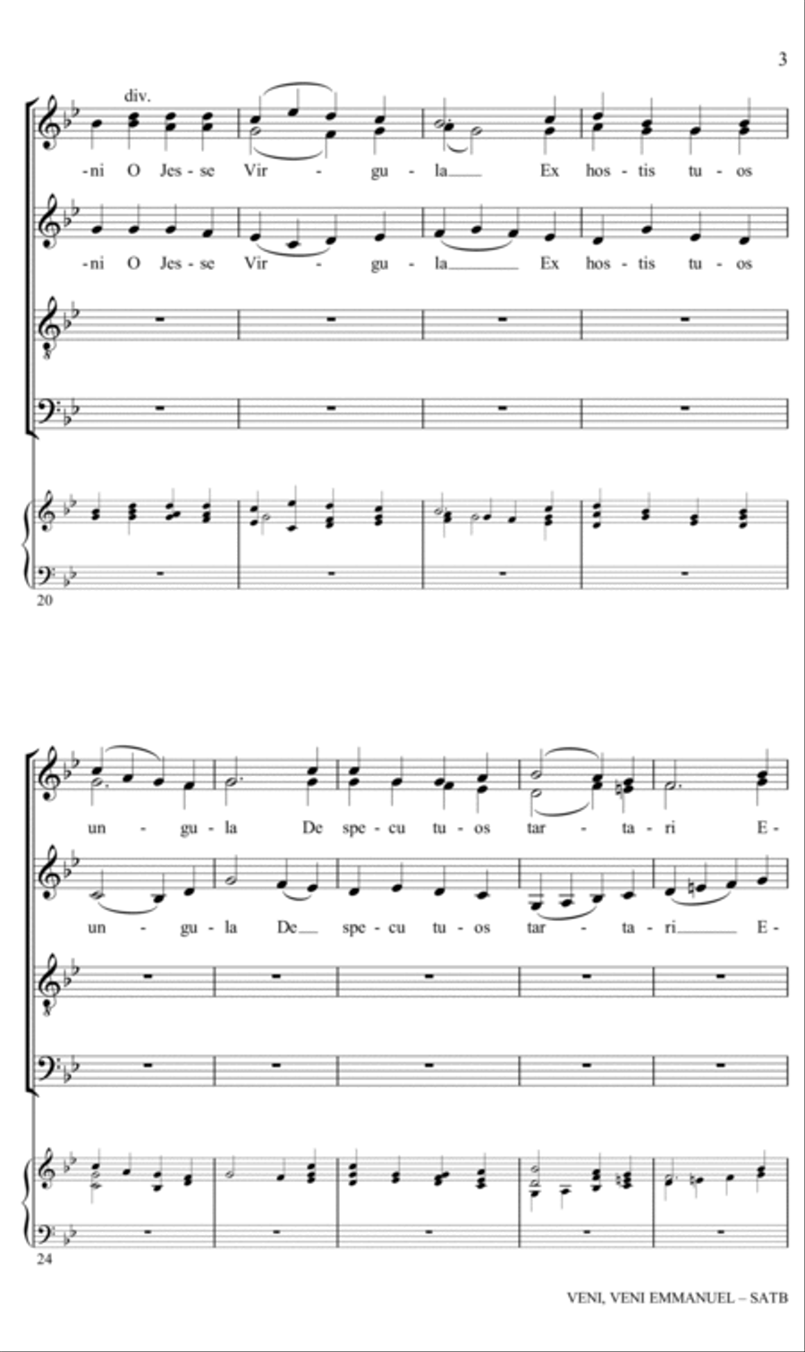 Veni, Veni Emmanuel (arr. Philip Lawson) 4-Part scores gallery preview page 3
