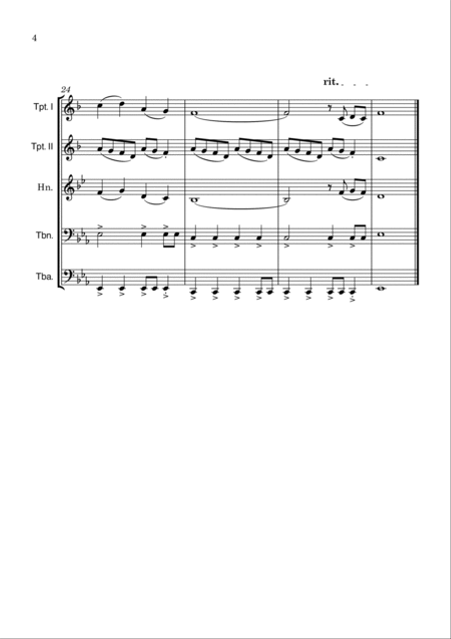 Bridgerton Main Title Brass Quintet scores gallery preview page 4