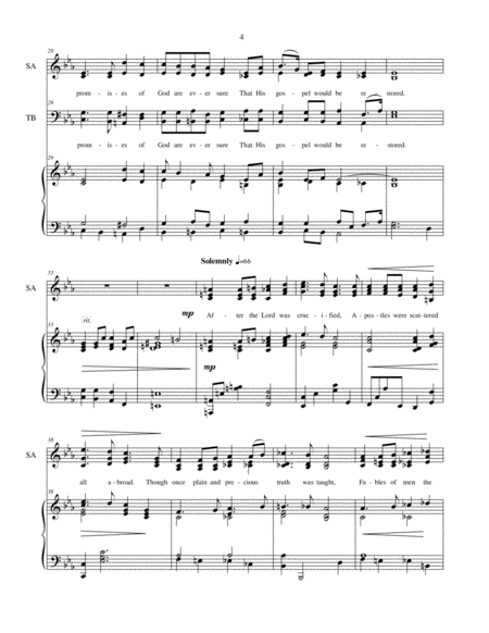 Restoration Foretold - SATB choir with piano accompaniment image number null