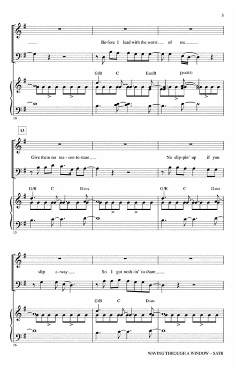 Waving Through a Window Waving Through a Window 4-Part scores gallery preview page 3