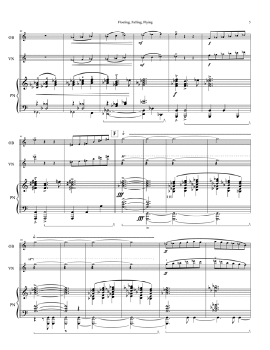 Floating, Falling, Flying (original version for Oboe, Violin and Piano) Oboe scores gallery preview page 6
