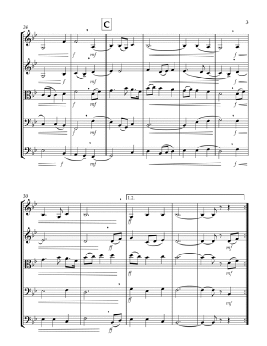 O God, Beyond All Praising (Thaxted) (Bb) (String Quintet - 2 Violins, 1 Viola, 1 Cello, 1 Bass) (Vi String Orchestra scores gallery preview page 3