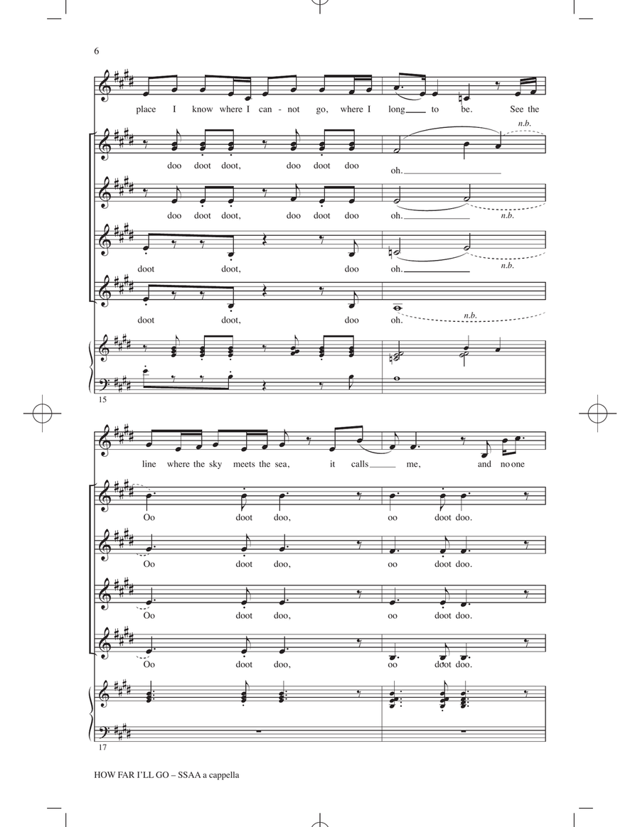 How Far I'll Go (from Moana) (arr. Kirby Shaw) SSAA scores gallery preview page 5
