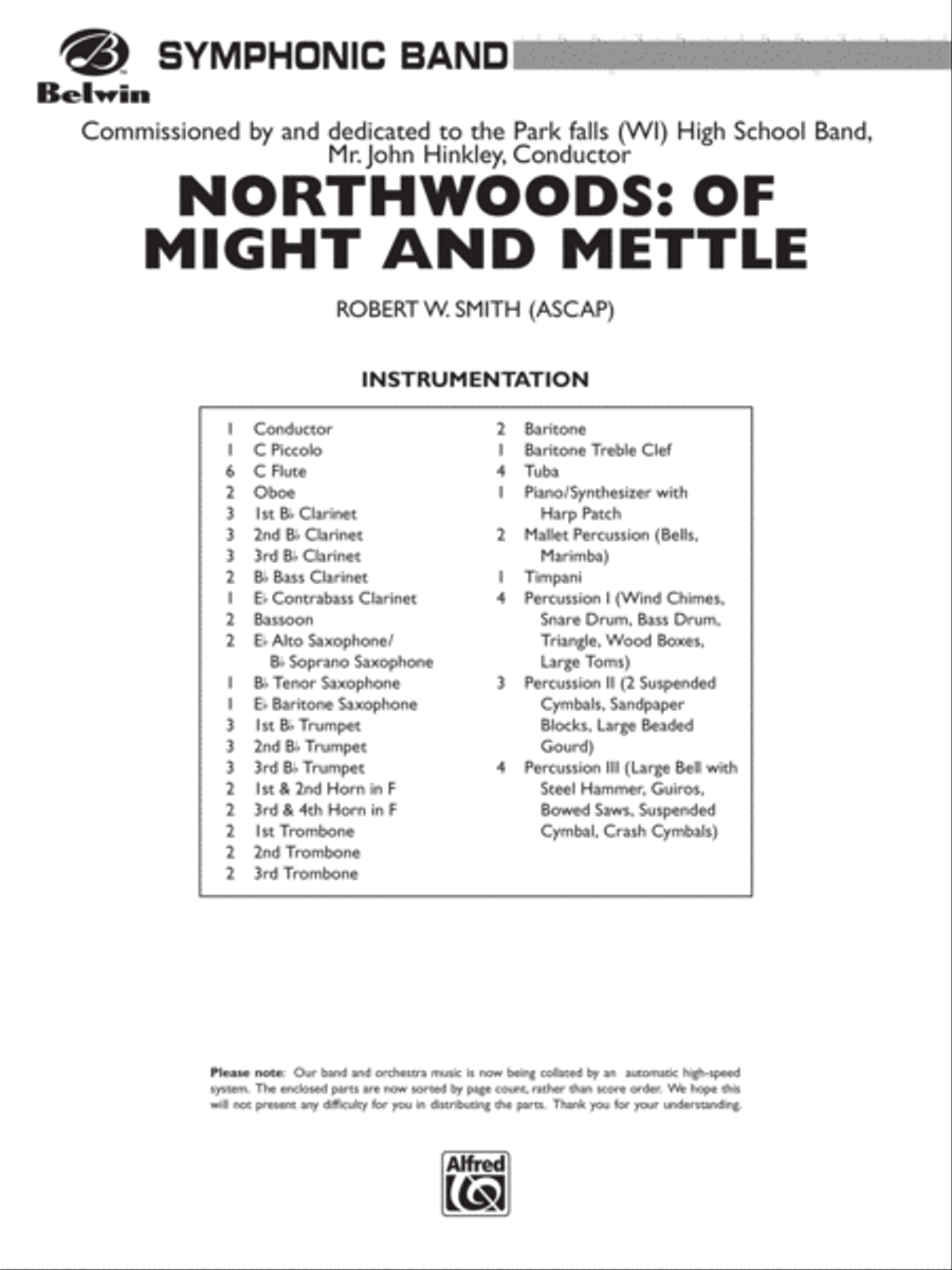 Northwoods: Of Might and Mettle: Score Concert Band scores gallery preview page 1