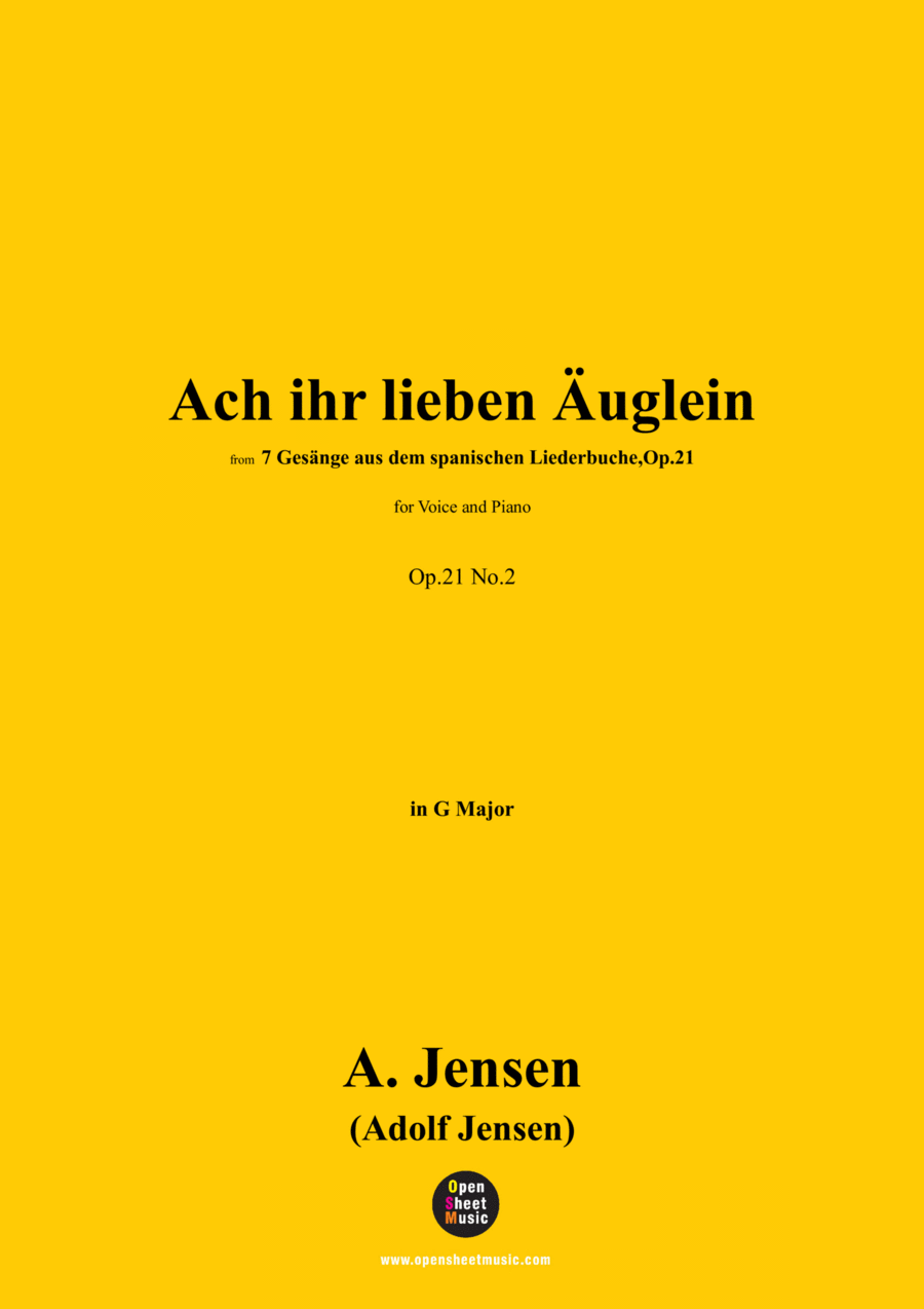 A. Jensen-Ach ihr lieben Äuglein,in G Major,Op.21 No.2 Voice scores gallery preview page 1
