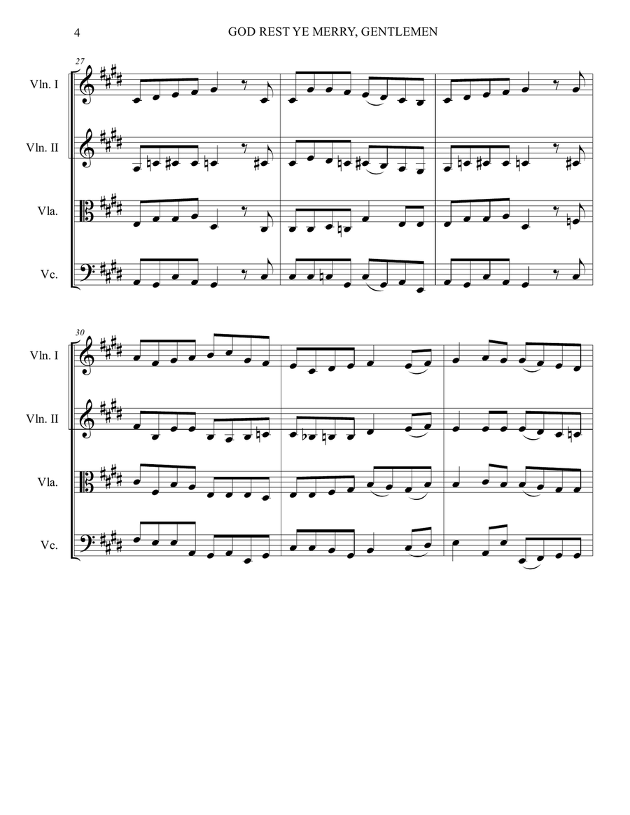 God Rest Ye Merry, Gentlemen - Pentatonix - Strings Quartet String Quartet scores gallery preview page 4