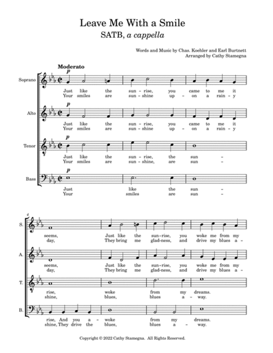 Leave Me With a Smile (SATB, a cappella) image number null