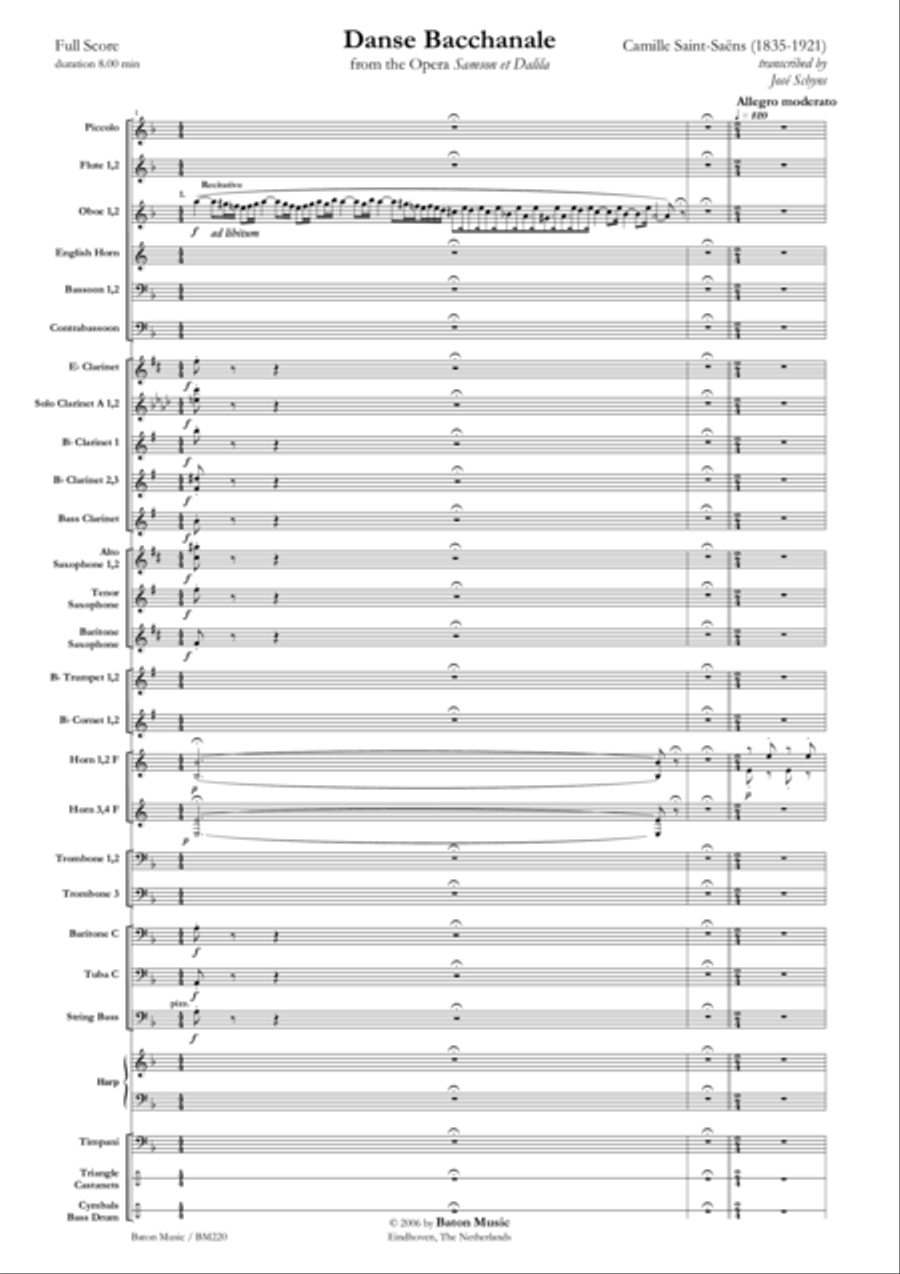 Danse Bacchanale Concert Band scores gallery preview page 2