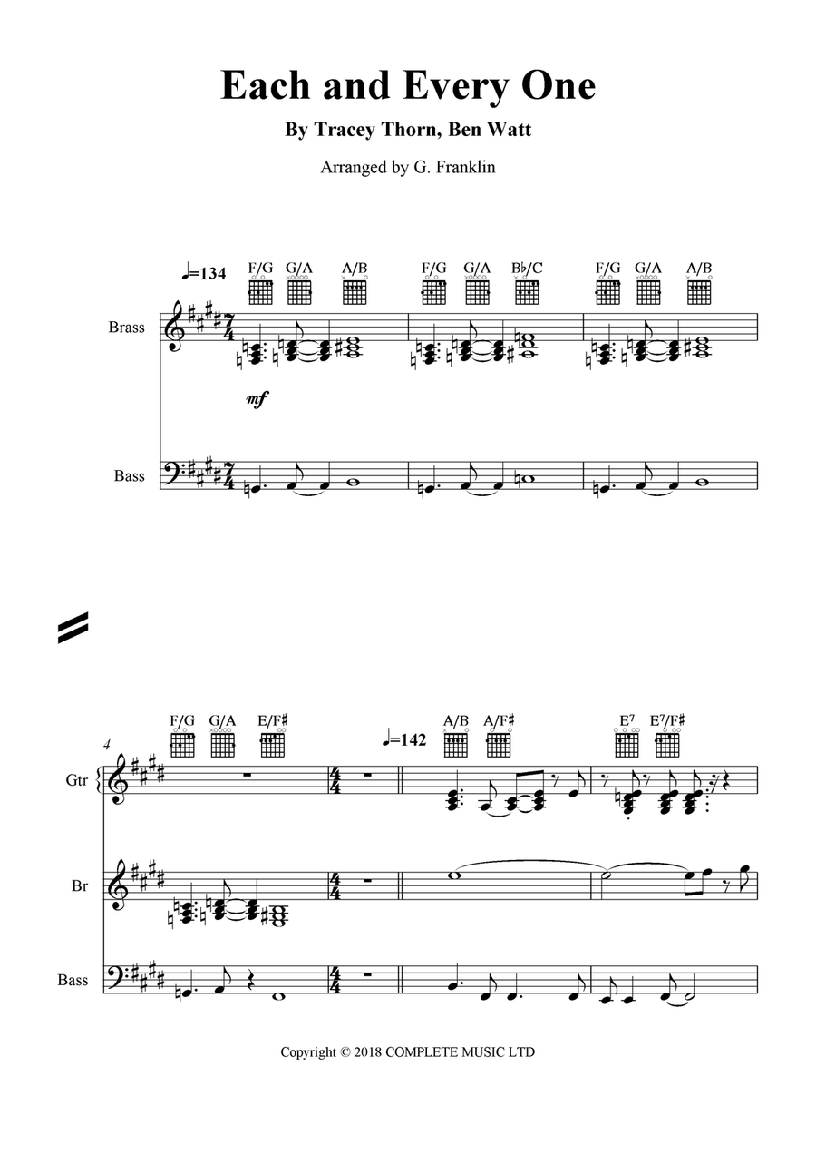 Each And Every One Piano, Vocal scores gallery preview page 2
