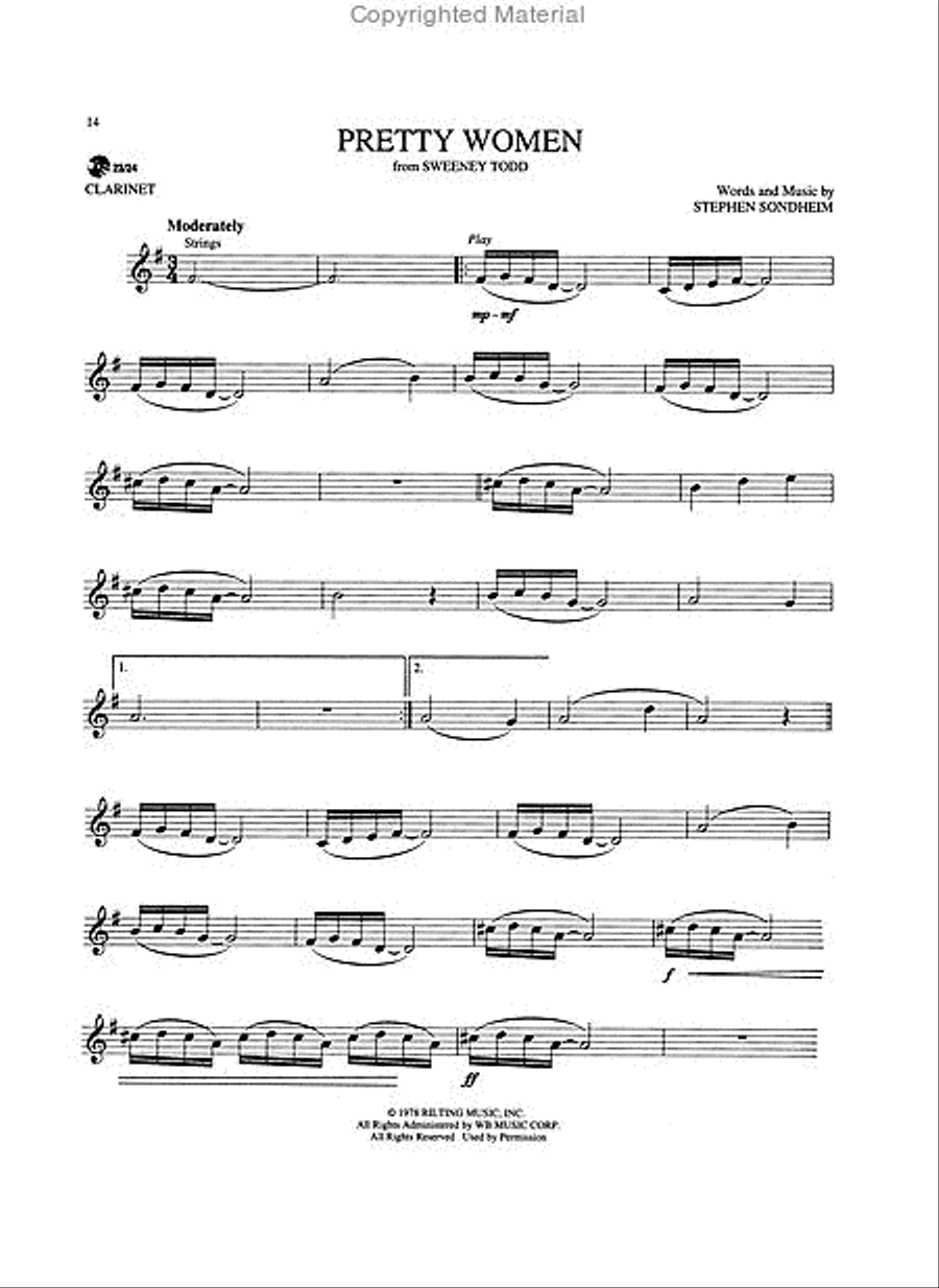 Stephen Sondheim - Broadway Solos Clarinet Solo scores gallery preview page 4