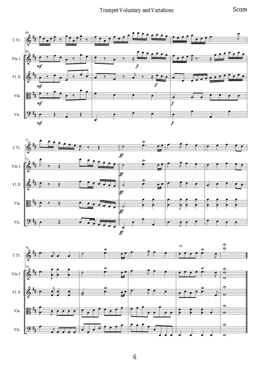 Trumpet Voluntary (The Prince of Denmark's March) String Orchestra scores gallery preview page 6