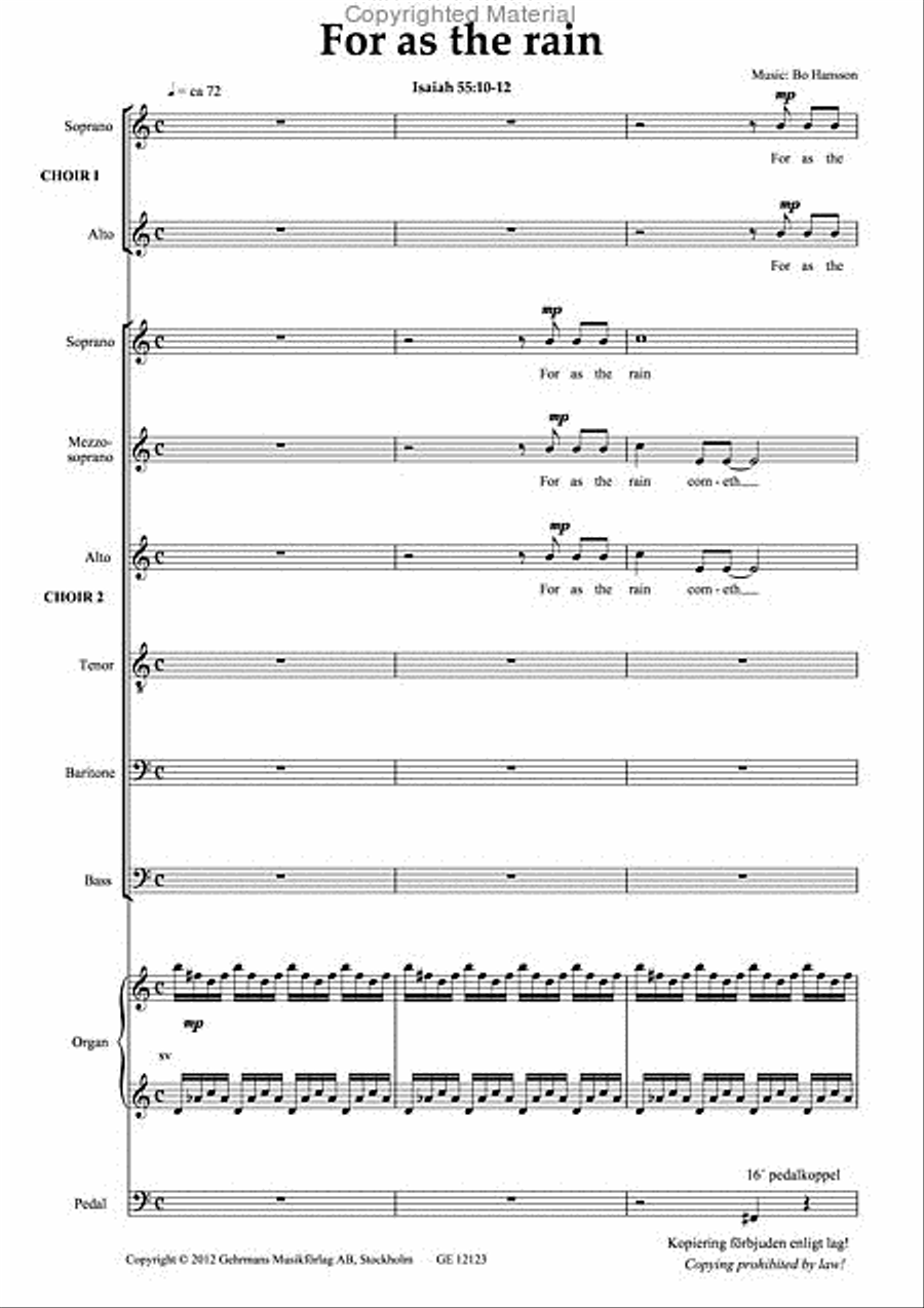 For as the rain SSA scores gallery preview page 2