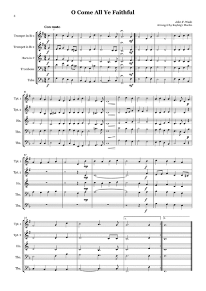 Christmas Carol Selection vol. 1 for brass quintet - Score Only image number null