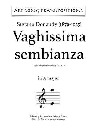 Book cover for DONAUDY: Vaghissima sembianza (in 9 keys: A, A-flat, G, G-flat, F, E, E-flat, D, D-flat major)