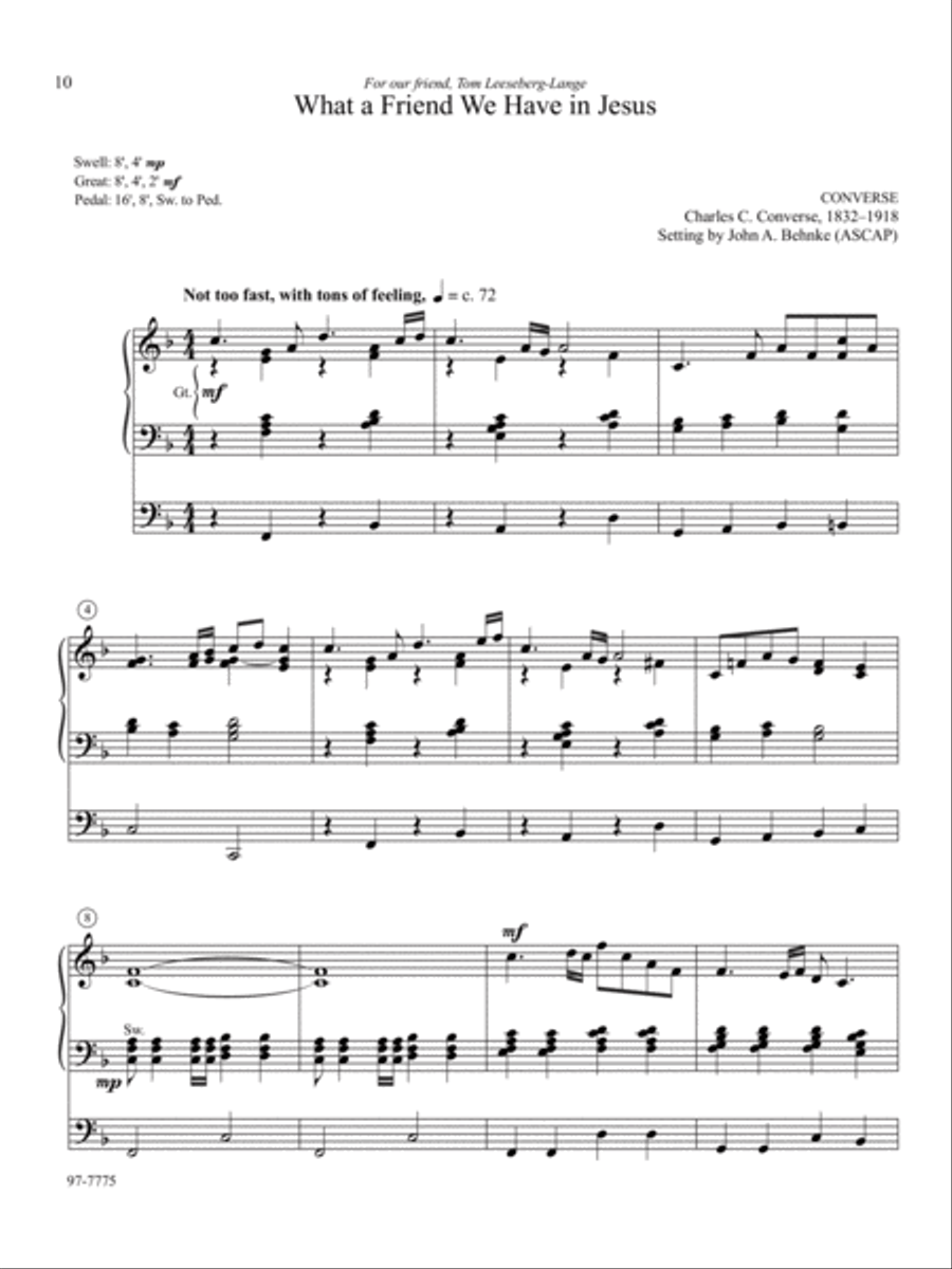 Five Preludes of Praise, Set 10 Organ scores gallery preview page 4