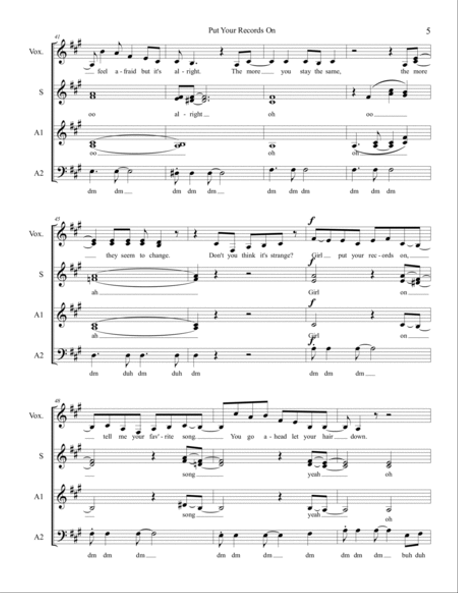 Put Your Records On 3-Part scores gallery preview page 5