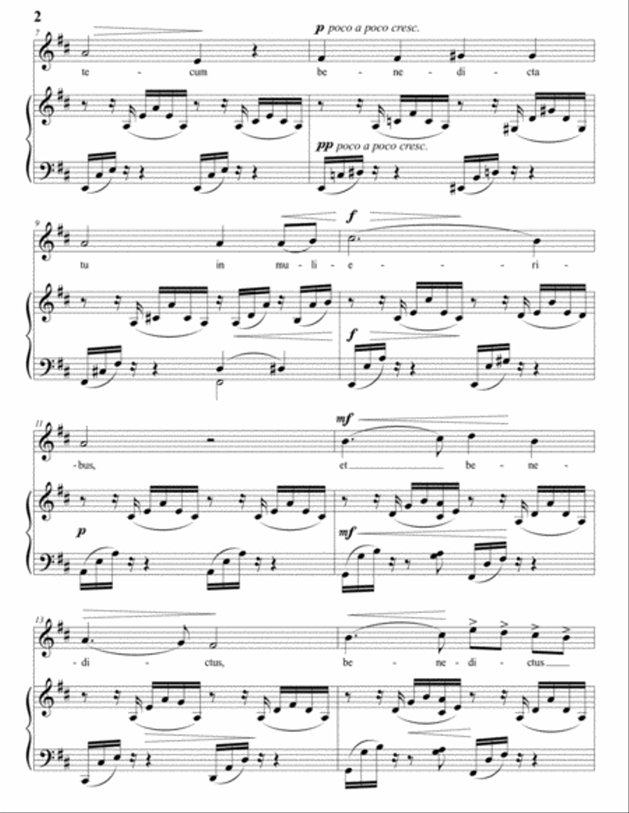 ABT: Ave Maria (transposed to D major) Voice scores gallery preview page 3