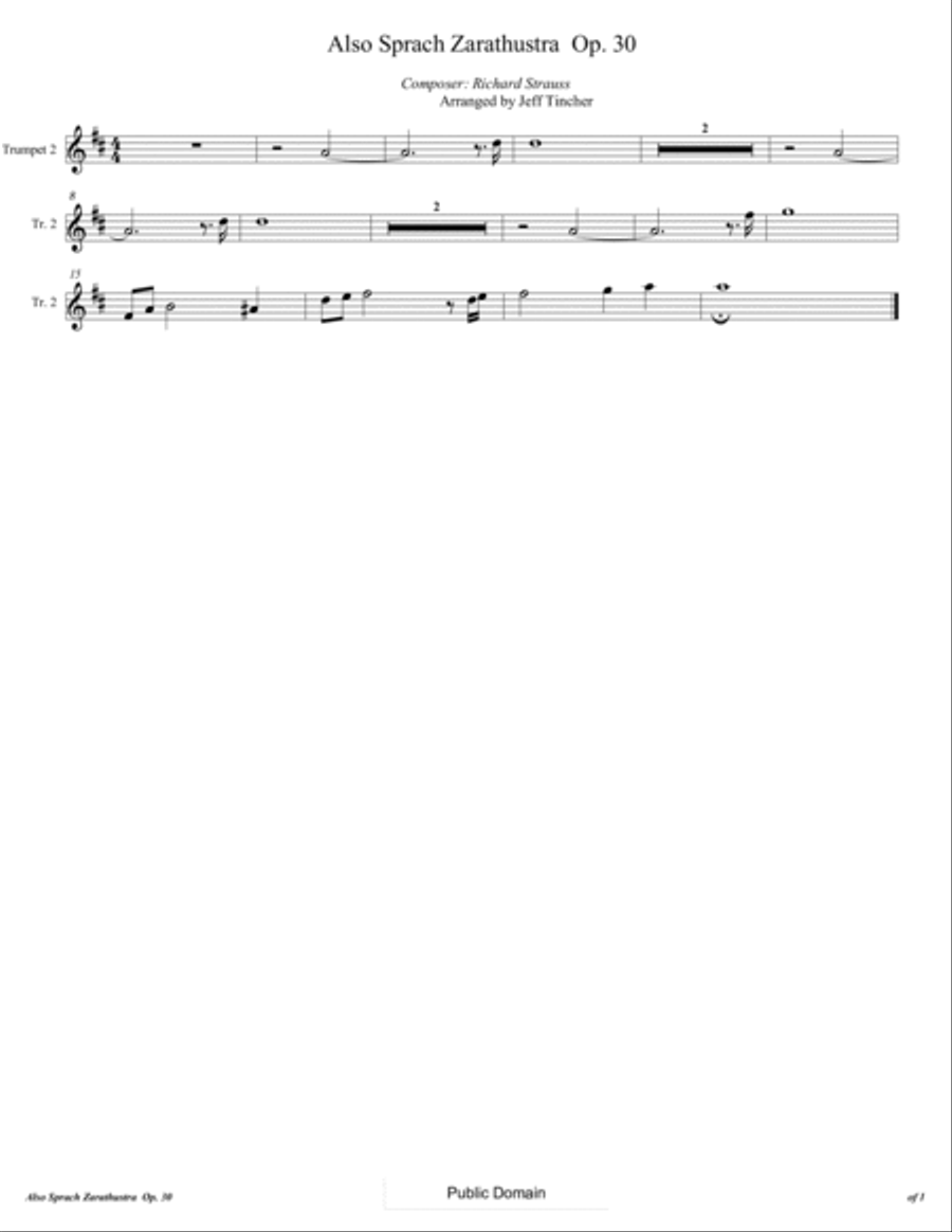 Also Sprach Zarathustra Op.30 Brass Ensemble scores gallery preview page 4