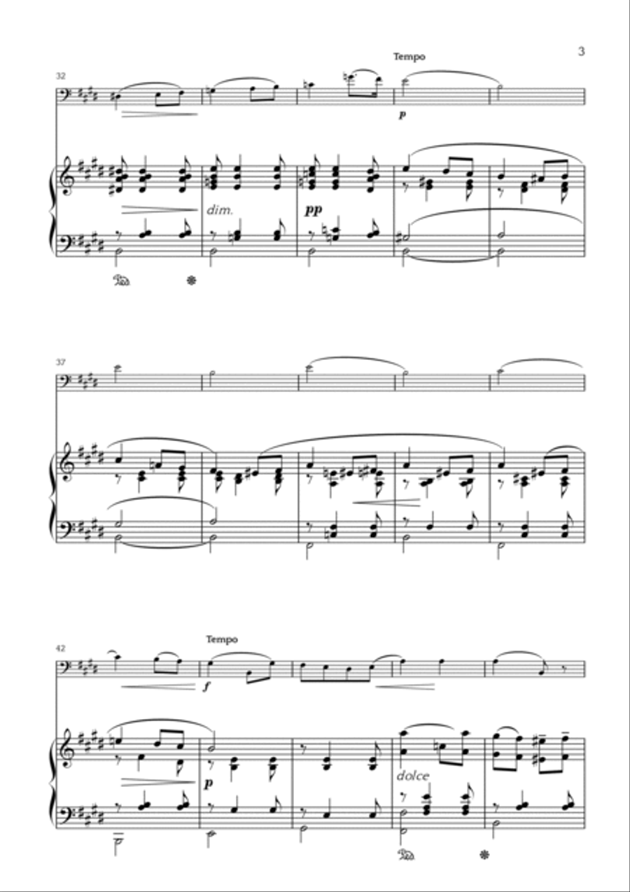 Salut d'Amour (Op. 12) - Cello and Piano Chamber Music scores gallery preview page 3