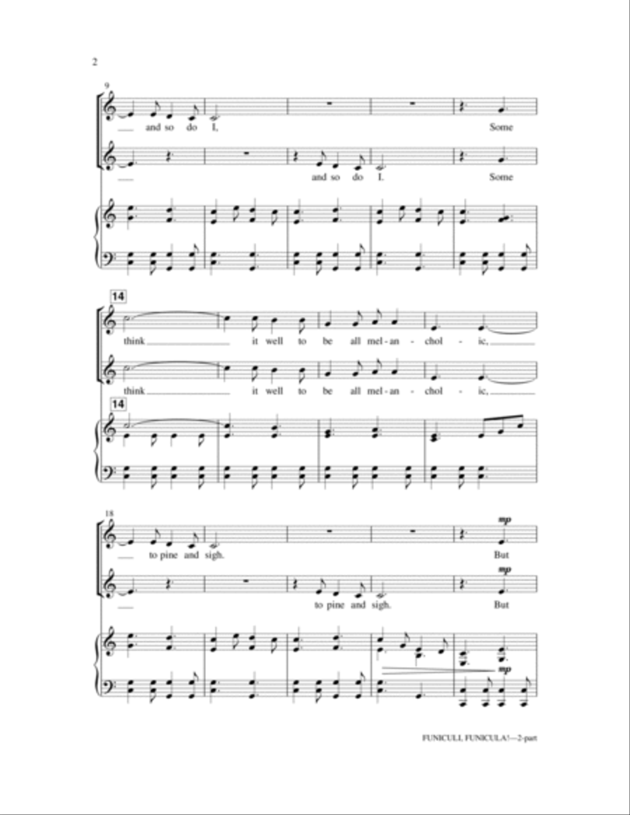 Funiculi, Funicula 2-Part scores gallery preview page 2