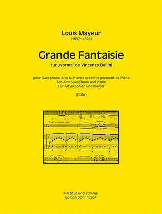 Book cover for Grande Fantaisie sur "Norma" de Vincenzo Bellini für Altsaxophon und Klavier