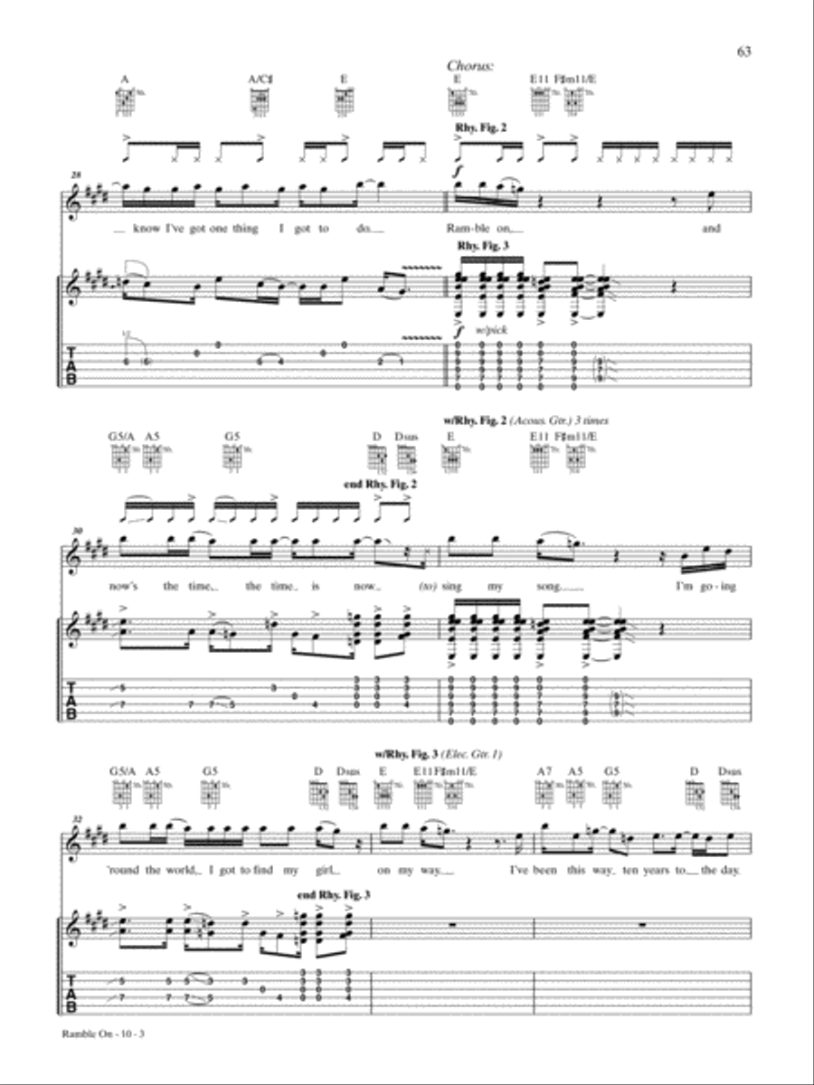 Ramble On Ramble On Guitar Tablature scores gallery preview page 3