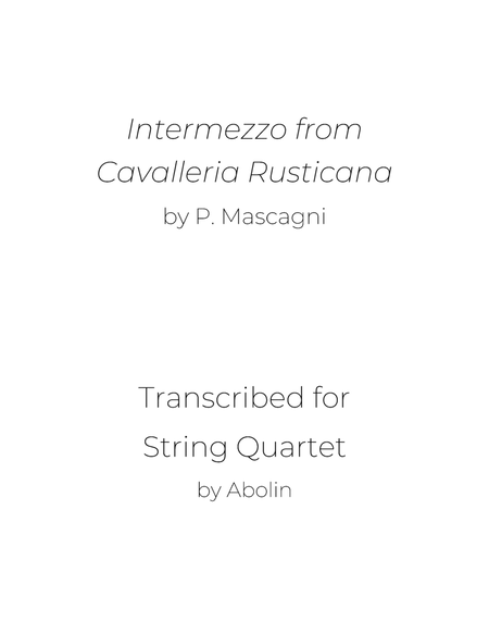 Mascagni: Intermezzo from Cavalleria Rusticana - String Quartet image number null
