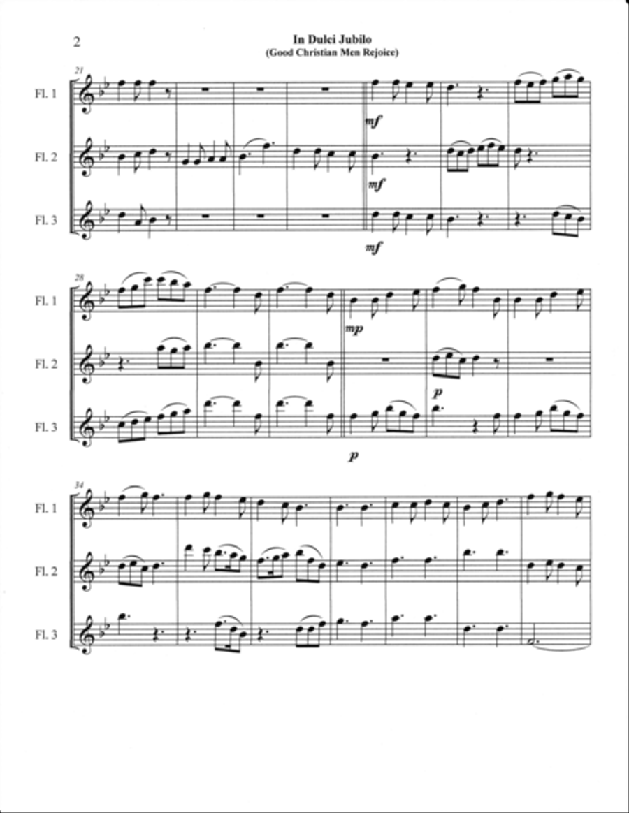 Good Christian Men Rejoice (In Dulci Jubilo) Flute Trio Flute Solo scores gallery preview page 2