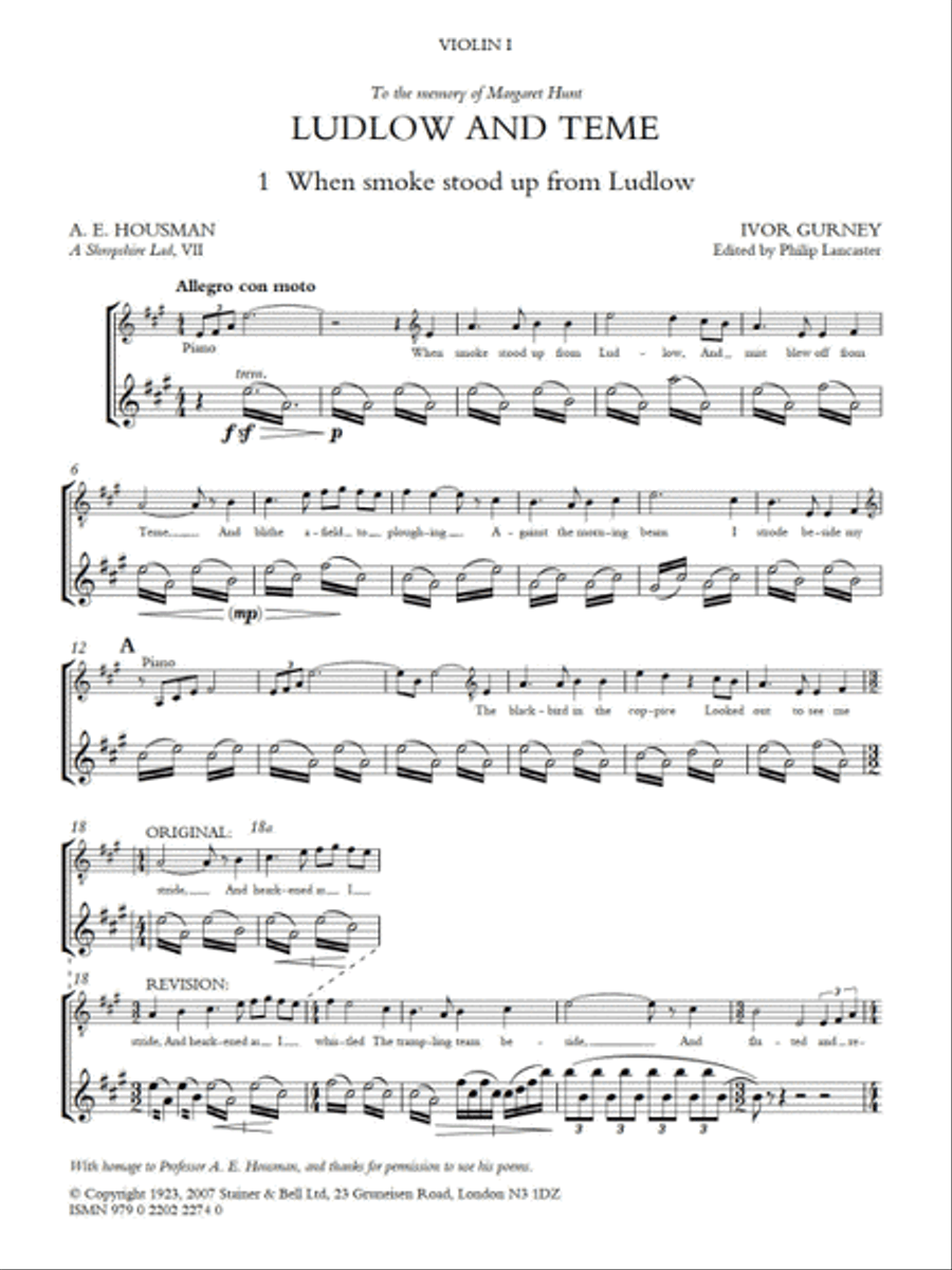 Ludlow and Teme. Set of Parts Cello scores gallery preview page 2