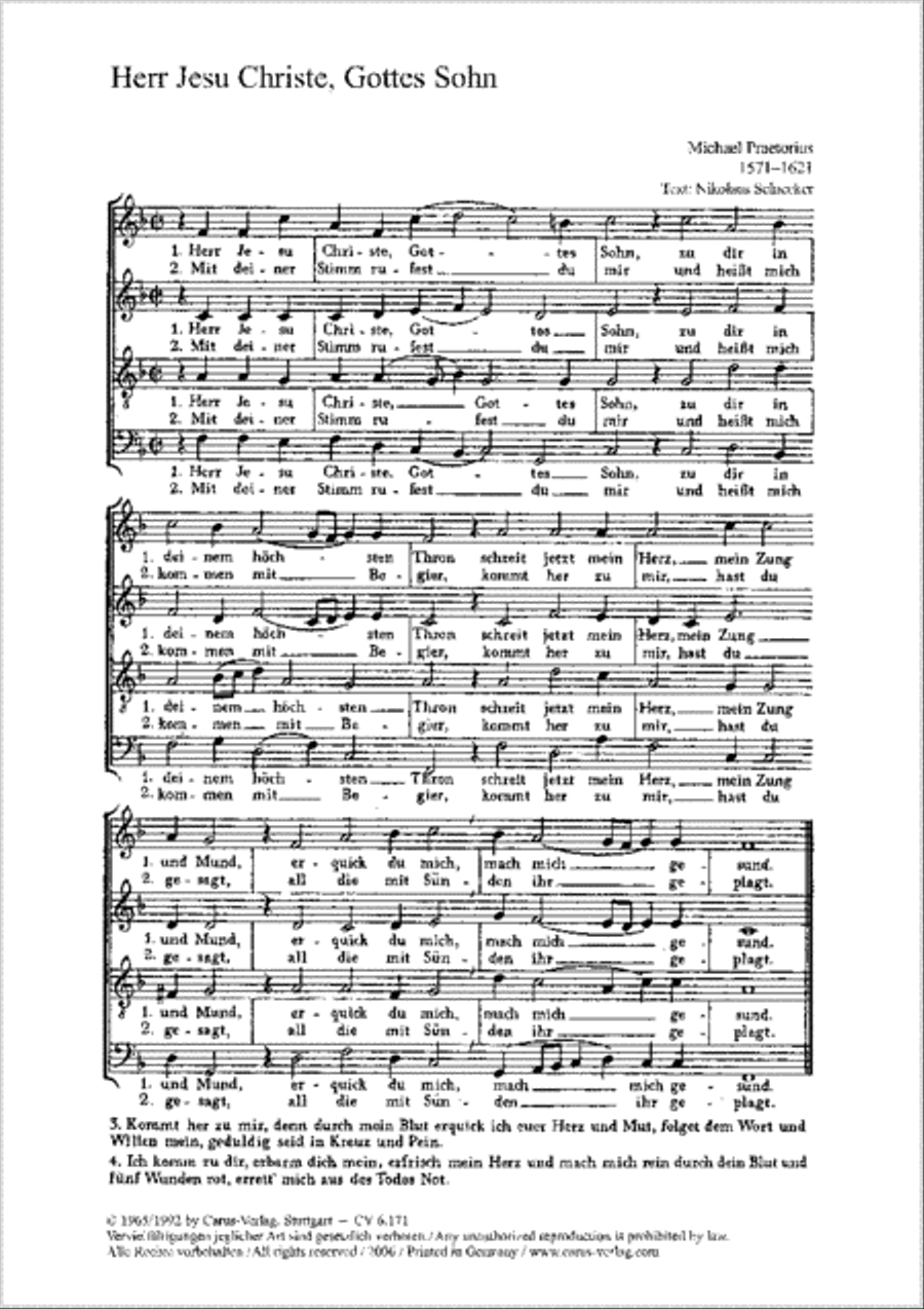 Bach: Kommt her zu mir; Praetorius: Herr Jesu Christe