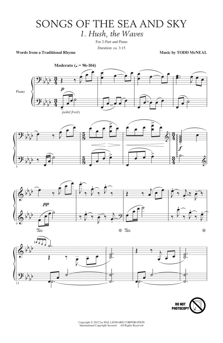 Songs Of The Sea And Sky 2-Part scores gallery preview page 1