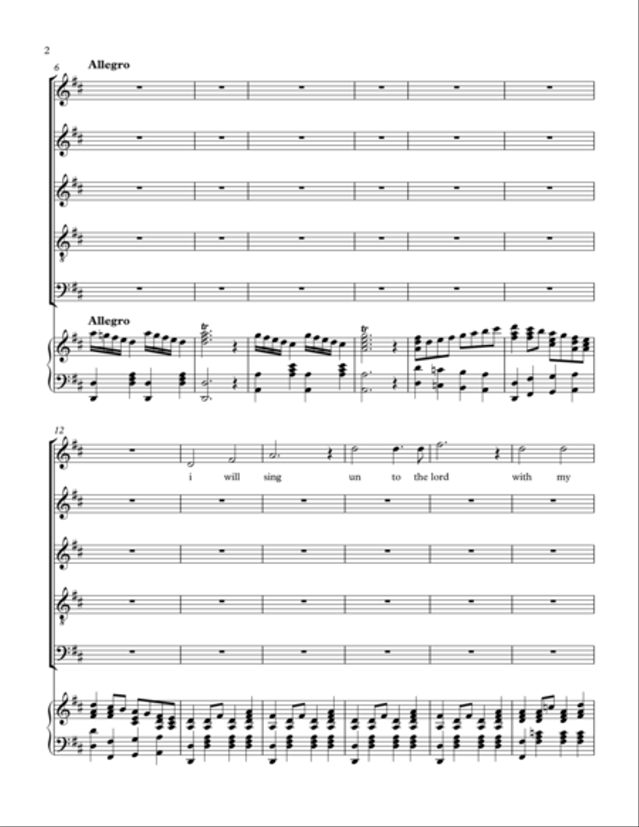 I WILL SING UNTO THE LORD(ENDLESS PRAISE) 4-Part scores gallery preview page 2