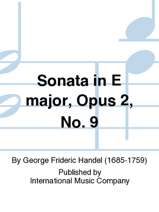 Sonata In E Major, Opus 2, No. 9