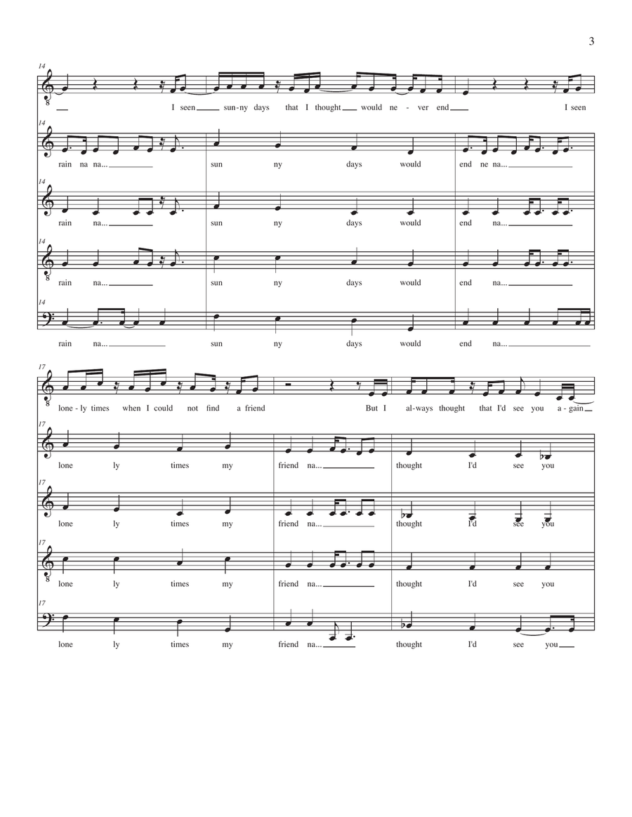 Fire And Rain Fire And Rain 4-Part scores gallery preview page 3