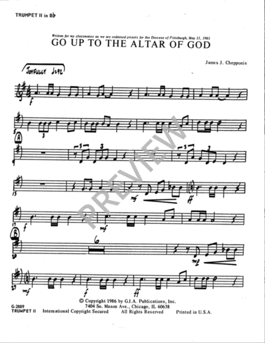 Go Up to the Altar of God - Instrument edition