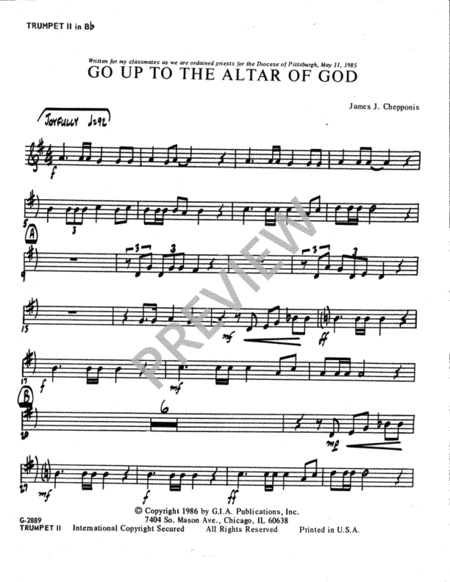 Go Up to the Altar of God - Instrument edition