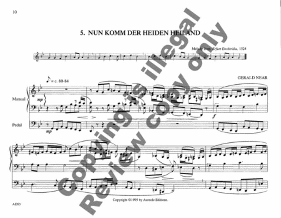 Choraleworks I Ten Chorale Preludes for Organ Organ Solo scores gallery preview page 8