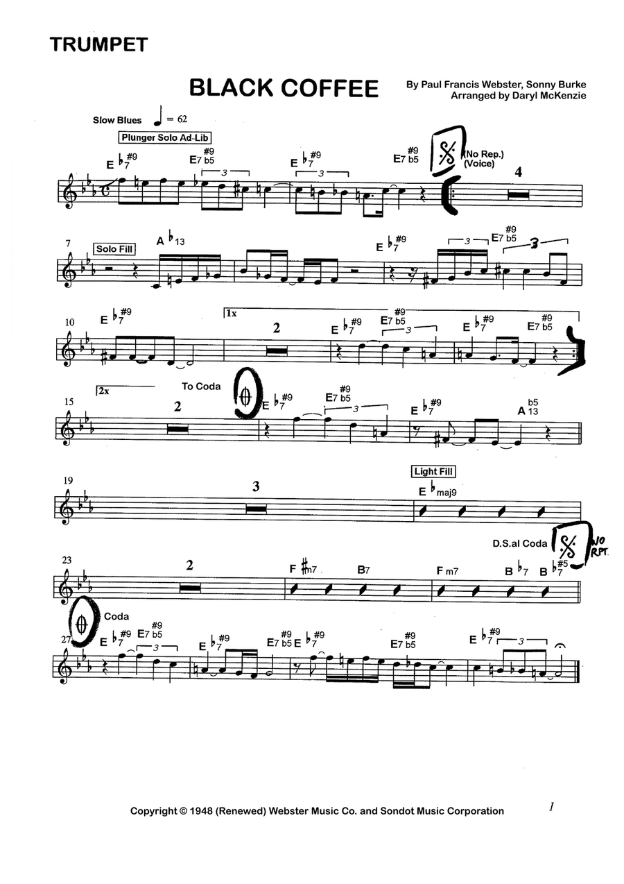Black Coffee Jazz Ensemble scores gallery preview page 1