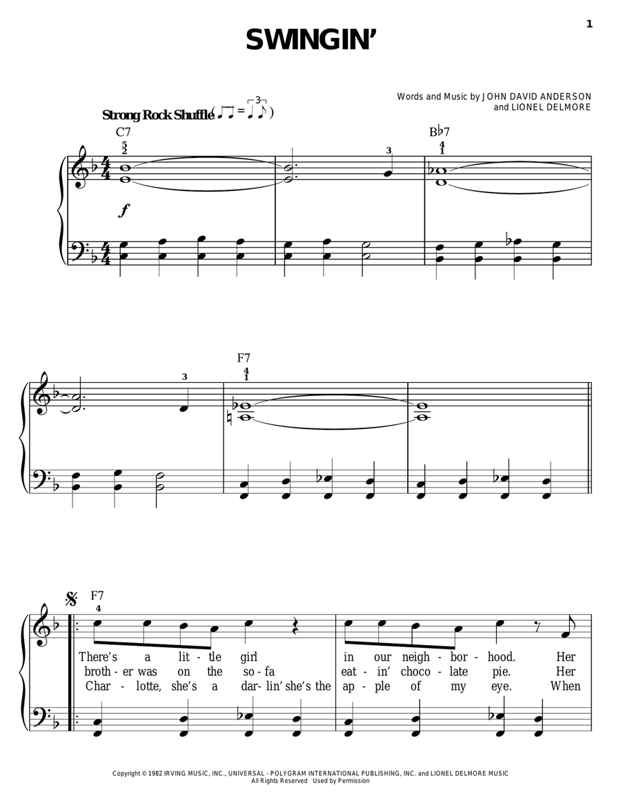 Swingin' Swingin' Easy Piano scores gallery preview page 1