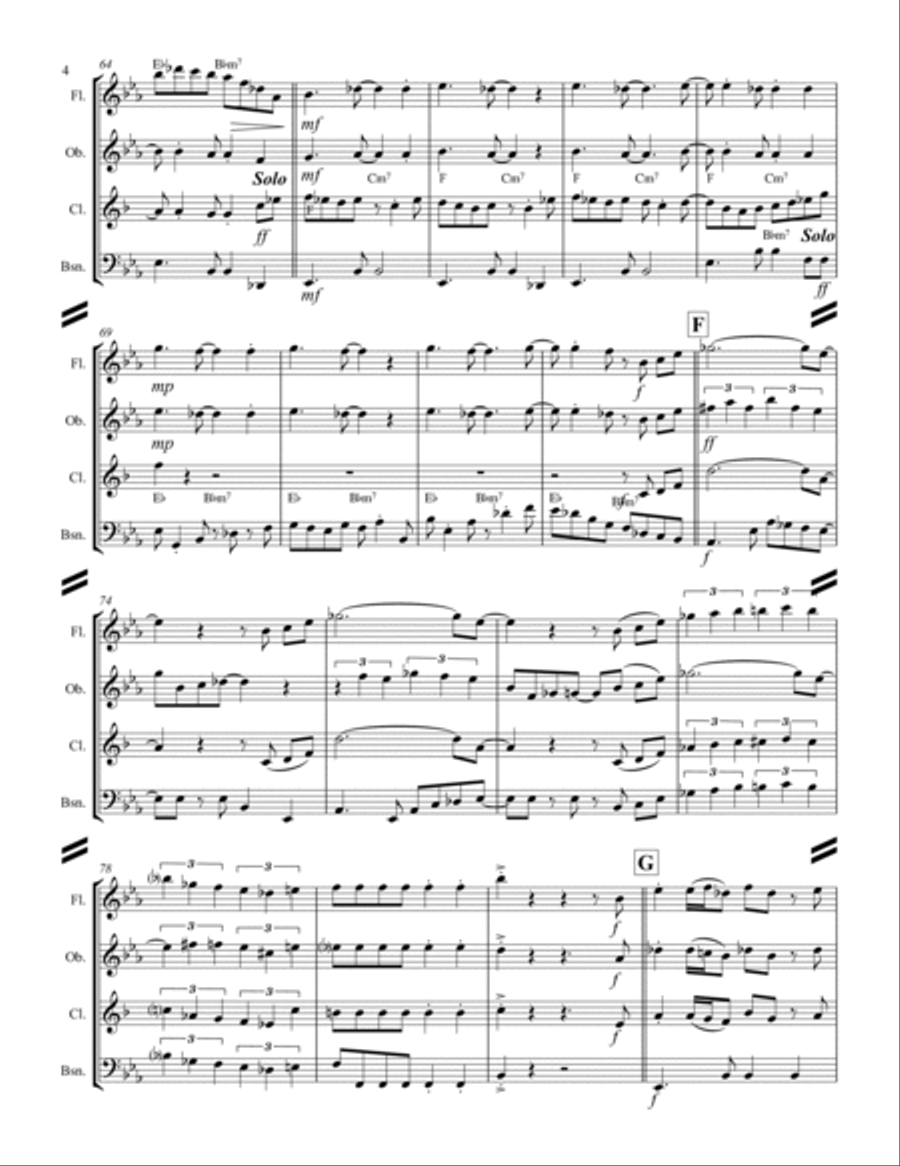 Tequila Woodwind Quartet scores gallery preview page 5
