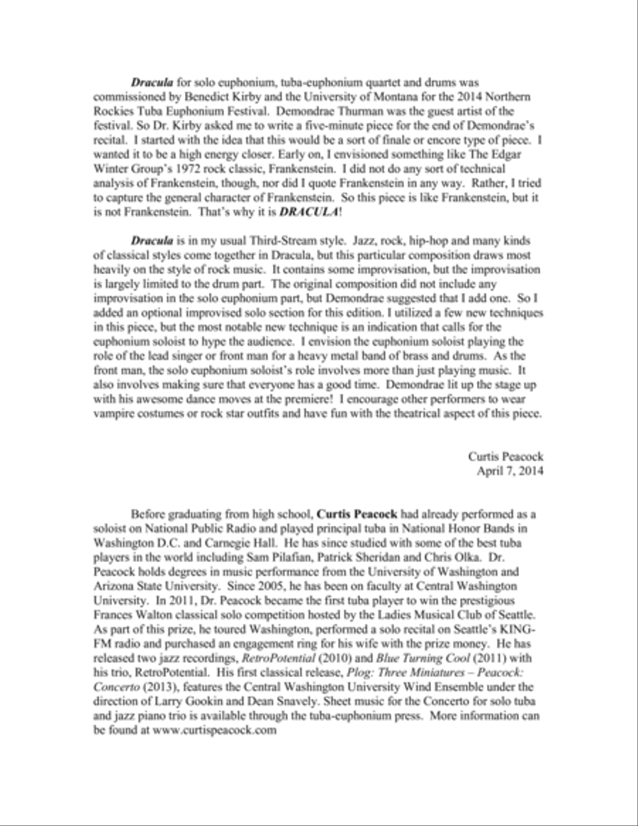 Dracula Tuba Quartet scores gallery preview page 3