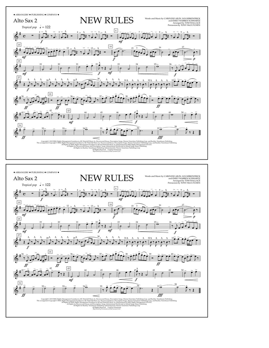 New Rules - Alto Sax 2