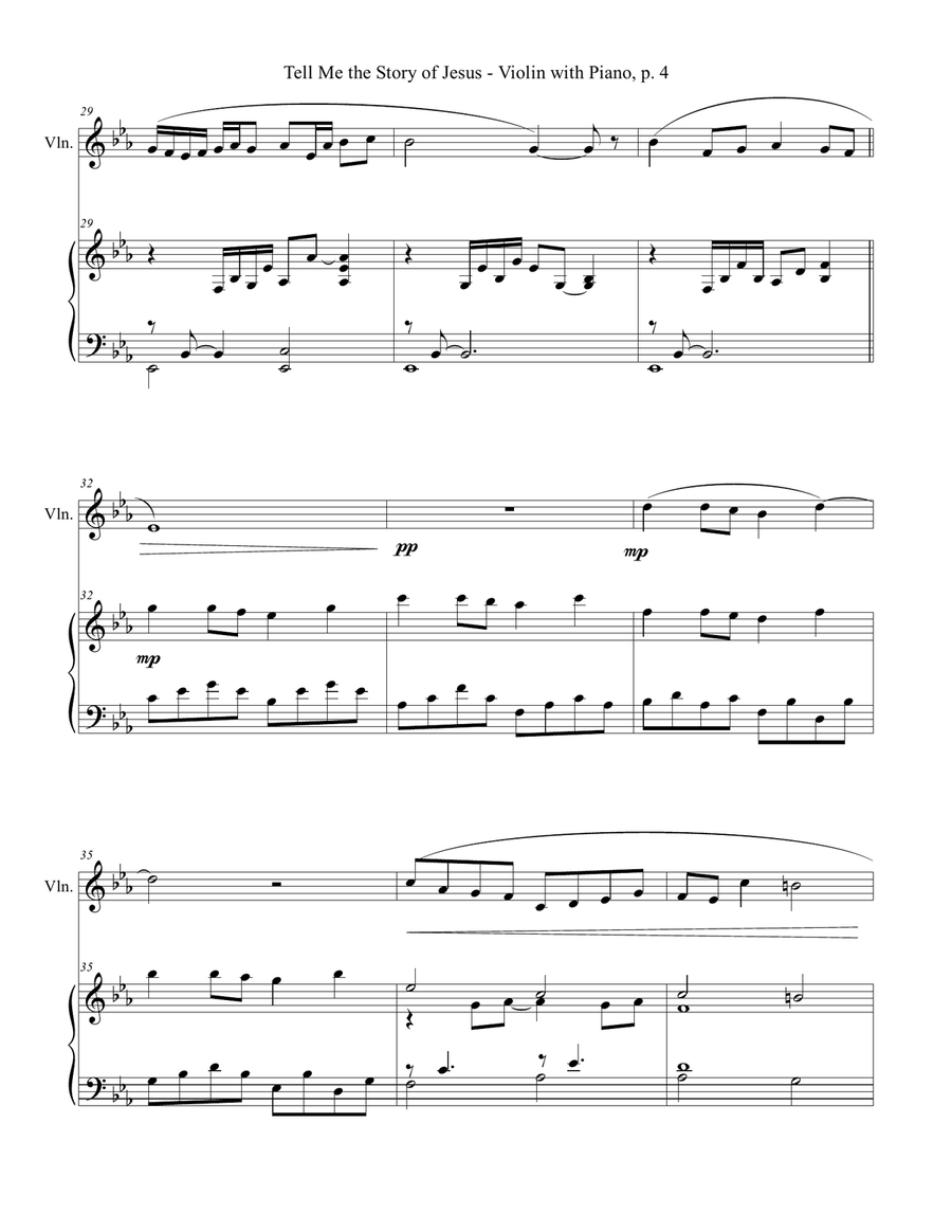 TELL ME THE STORY OF JESUS (for Violin and Piano with Score/Part) image number null